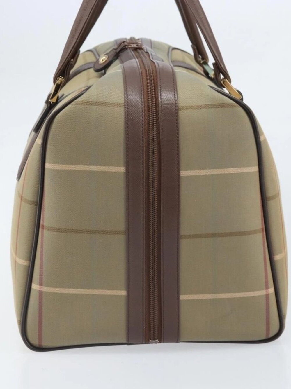 Burberrys Nova Check Boston Bag Canvas Beige Gold - Picture 7 of 16